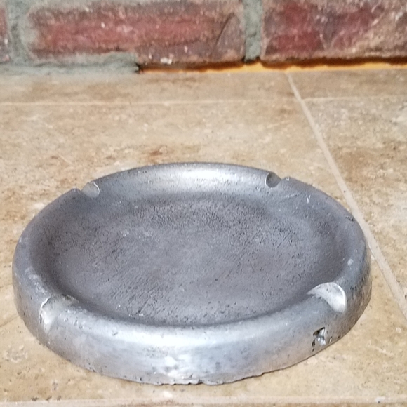 Other - Vintage Brutalist Heavy Pewter/Silver Metal Ashtray